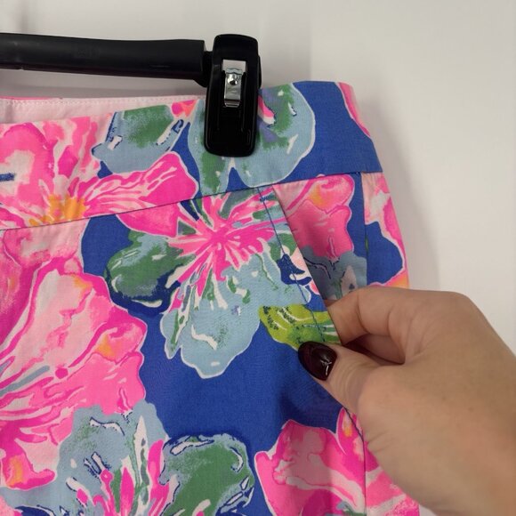 Lilly Pulitzer Chipper Short Beckon Pink Blue Jungle Utopia Size 6 Bermuda - Picture 4 of 14